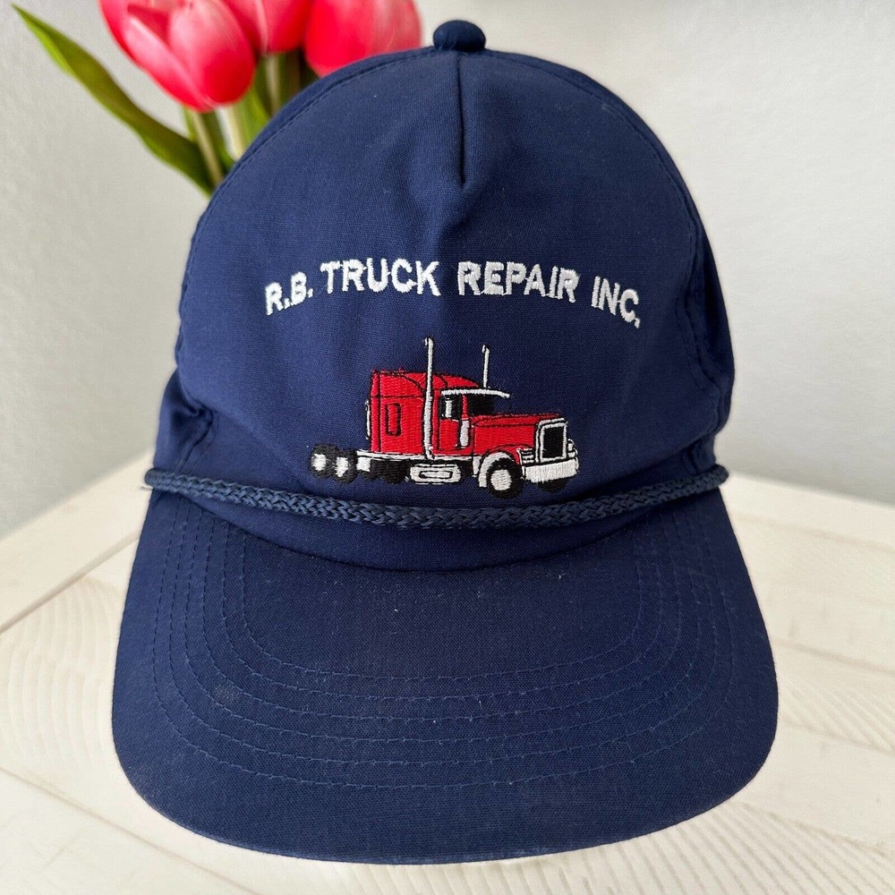 RB Truck Repair Navy‎ Blue Vintage Cap Hat Adjustable Auto Mechanic R.B.